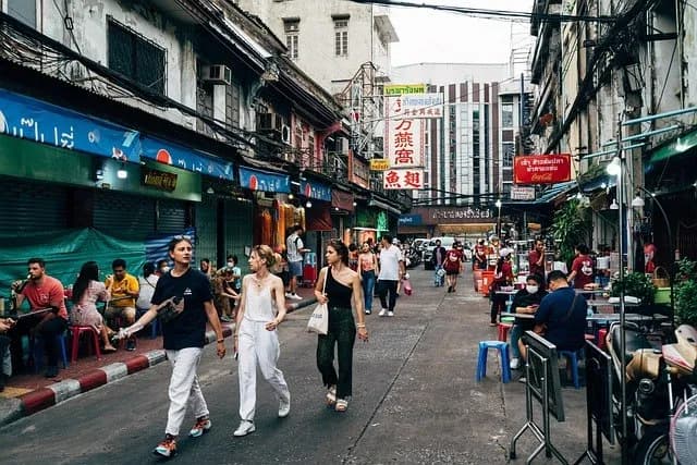 ถนนย่านไชน่าทาวน์ในกรุงเทพฯ