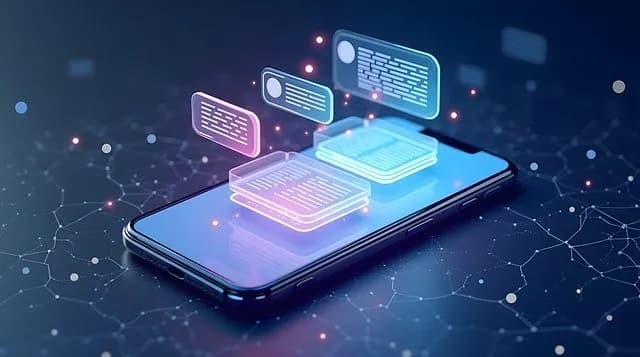 สมาร์ทโฟนกับหน้าต่างแชต AI
